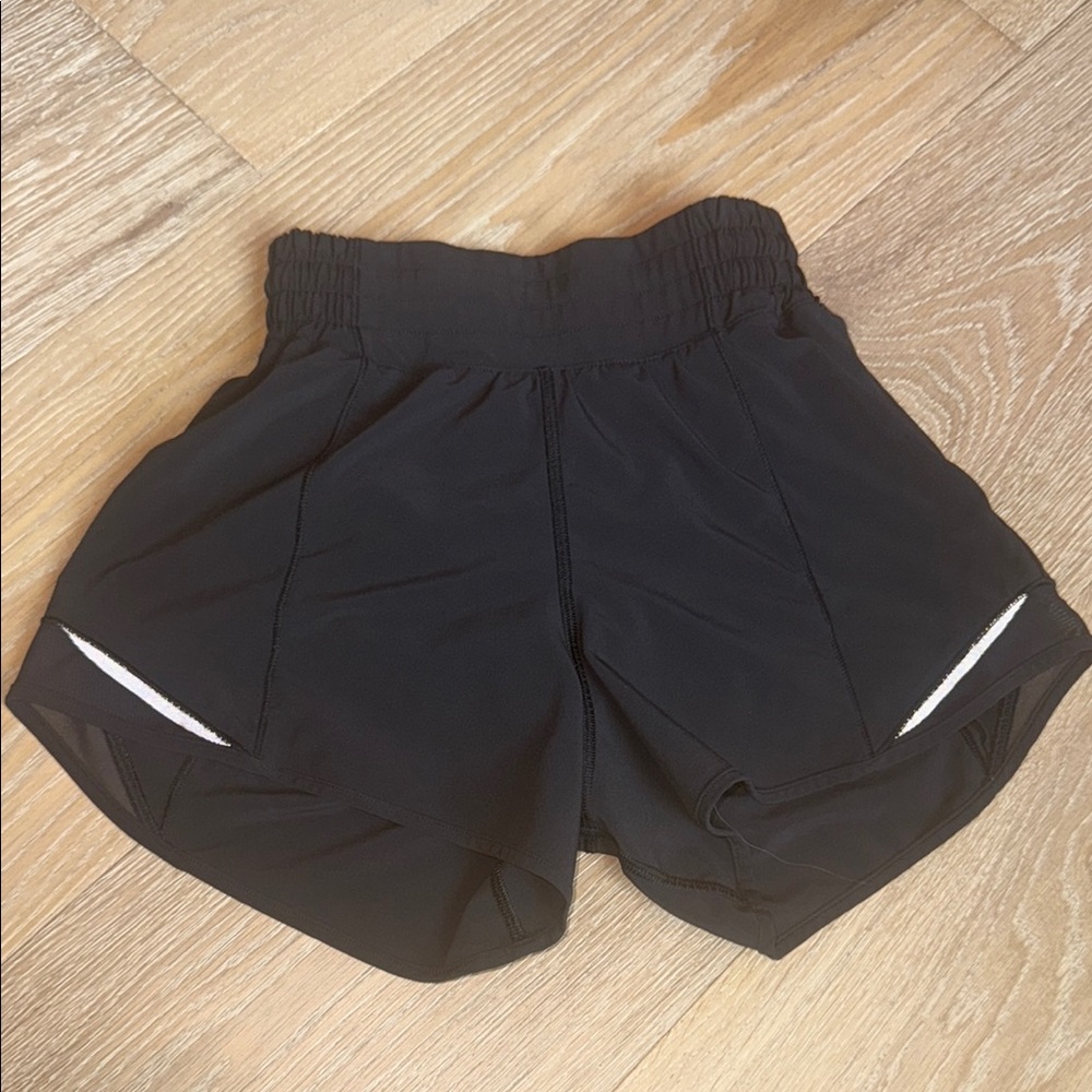 Lululemon Athletica Black Athletic Shorts with Reflective Accents